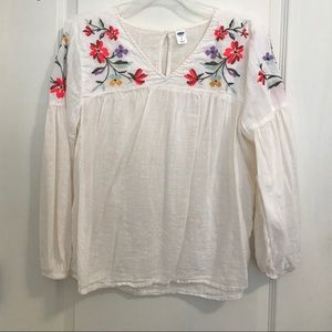 White, Floral Blouse